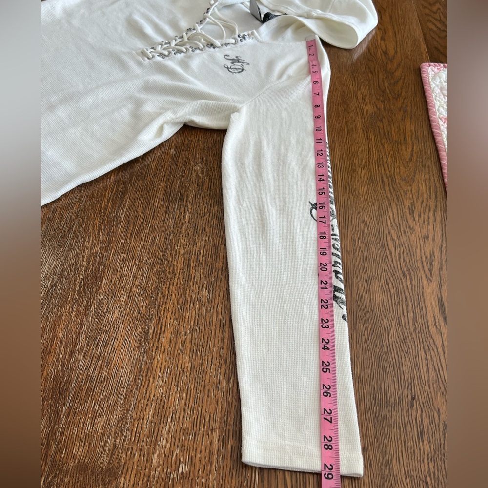 Harley-Davidson® Willie G Skull Ivory Laced Waffle Knit Henley Hoodie -L 💀 - Picture 11 of 14